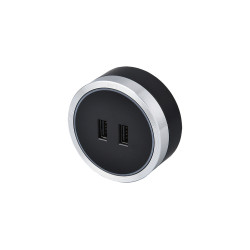 Zásuvkový modul Viking A50SB, strieborno-čierna/výstupy - 1xUSB-A/výkon až 2500W/230V,16A,50Hz