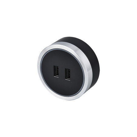 Zásuvkový modul Viking A50SB, strieborno-čierna/výstupy - 1xUSB-A/výkon až 2500W/230V,16A,50Hz