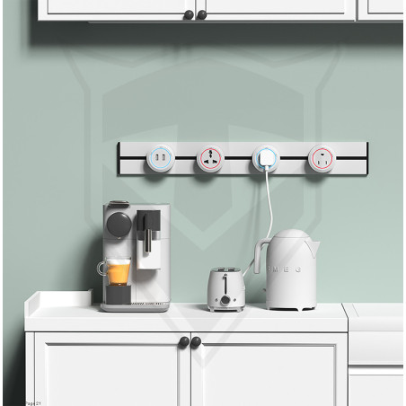 Zásuvkový modul Viking A40SB, strieborno-čierna/výstupy - 1xAC/výkon až 2500W/230V,16A,50Hz/Zásuvka typ