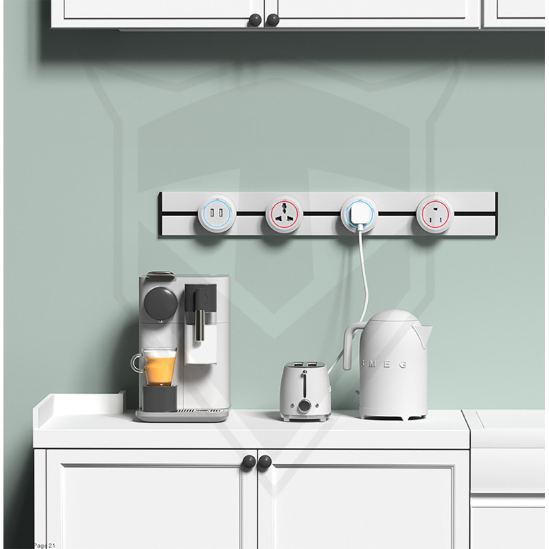Zásuvkový modul Viking A10B, čierna/ LED svetlo 3W/230V,16A,50Hz