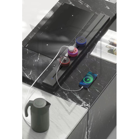 Zásuvkový modul Viking A10B, čierna/ LED svetlo 3W/230V,16A,50Hz
