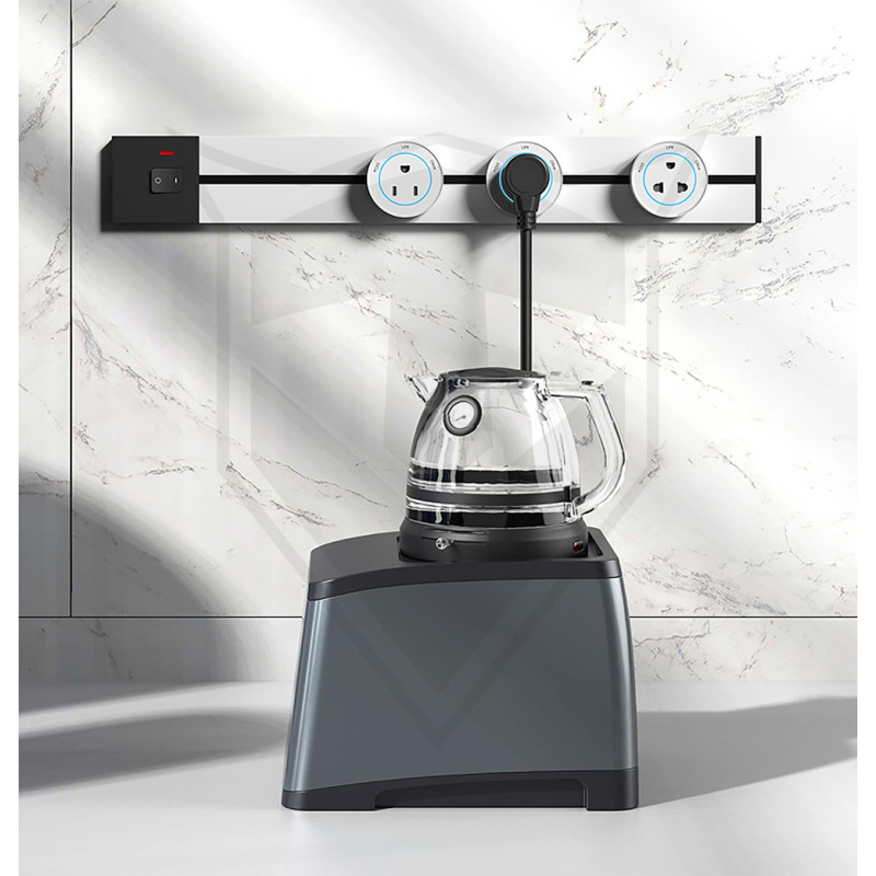 Zásuvkový modul Viking A10B, čierna/ LED svetlo 3W/230V,16A,50Hz