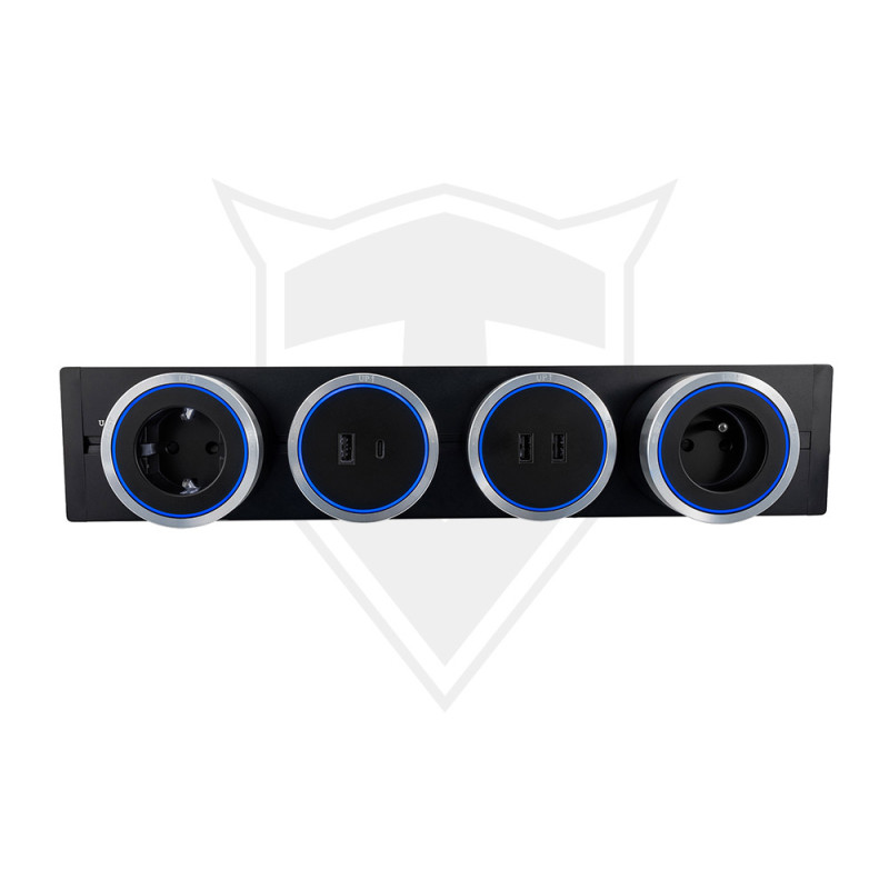 Zásuvkový modul Viking A60S, strieborná/výstupy - 1xUSB-A, 1xUSB-C/výkon až 2500W/230V,16A,50Hz