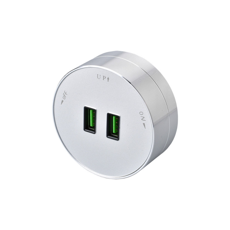 Zásuvkový modul Viking A50S, strieborná/výstupy - 1xUSB-A/výkon až 2500W/230V,16A,50Hz