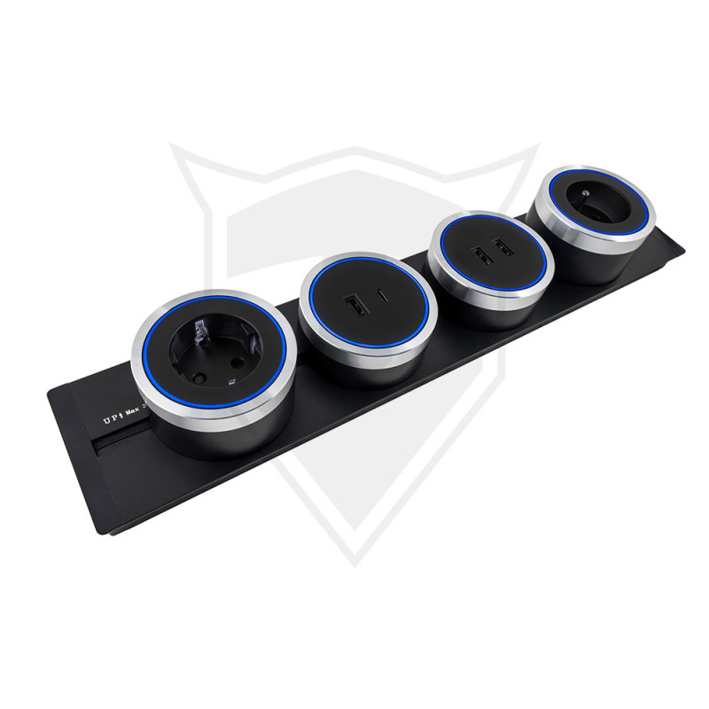 Zásuvkový modul Viking A50S, strieborná/výstupy - 1xUSB-A/výkon až 2500W/230V,16A,50Hz