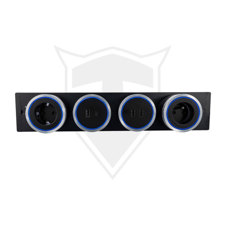 Zásuvkový modul Viking A50S, strieborná/výstupy - 1xUSB-A/výkon až 2500W/230V,16A,50Hz