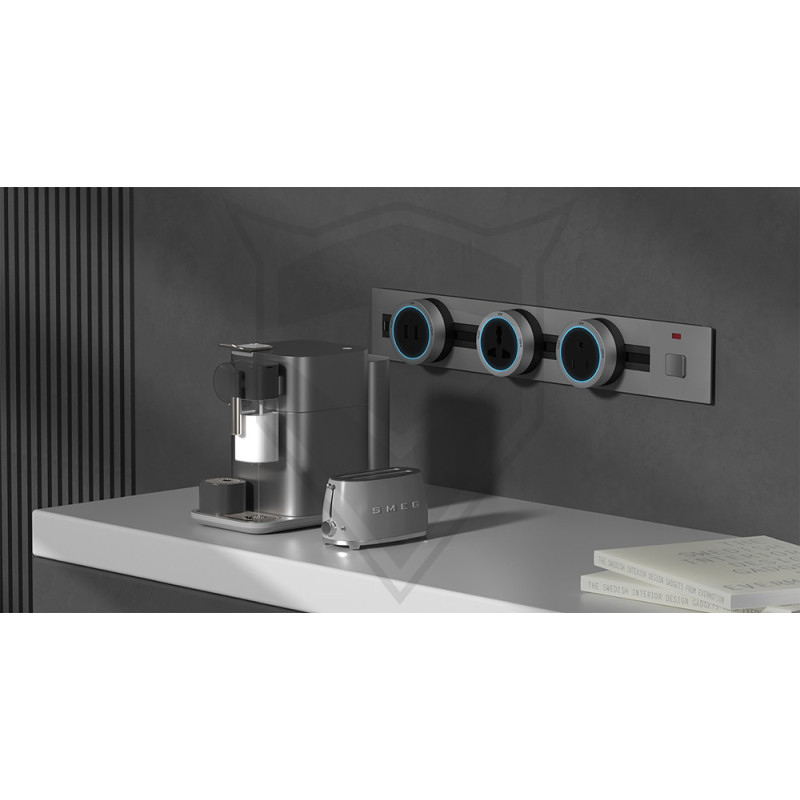 Zásuvkový modul Viking A50S, strieborná/výstupy - 1xUSB-A/výkon až 2500W/230V,16A,50Hz