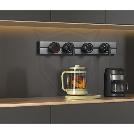 Zásuvkový modul Viking A10S, strieborná/ LED svetlo 3W/230V,16A,50Hz