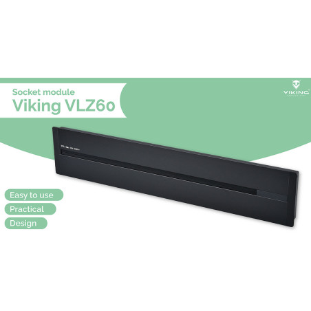 Zásuvková lišta - zápustná Viking LZ60G/230V,50Hz/40cm dĺžka/sivá/až 7 modulov/IP20/hliník/zápustná