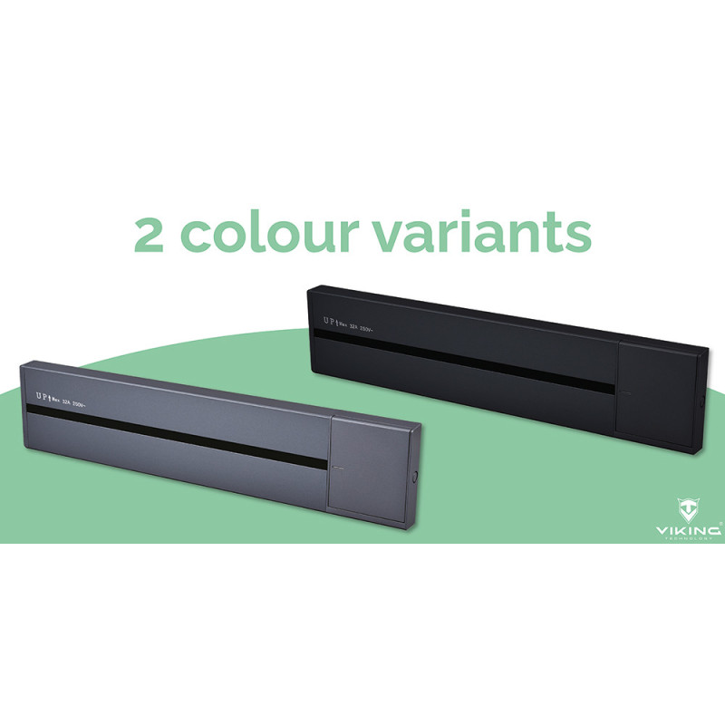 Zásuvková lišta - povrchová Viking LP60G/230V,50Hz/60cm dĺžka/sivá/až 7 modulov/IP20/hliník/povrchová