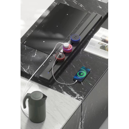 Zásuvková lišta - povrchová Viking LP40B/230V,50Hz/40cm dĺžka/čierna/až 5modulov/IP20/hliník/povrchová