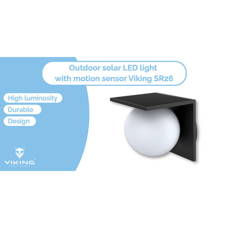Vonkajšie solárne LED svetlo Viking SR26/1000 lm/4 režimy/IP54/denná biela