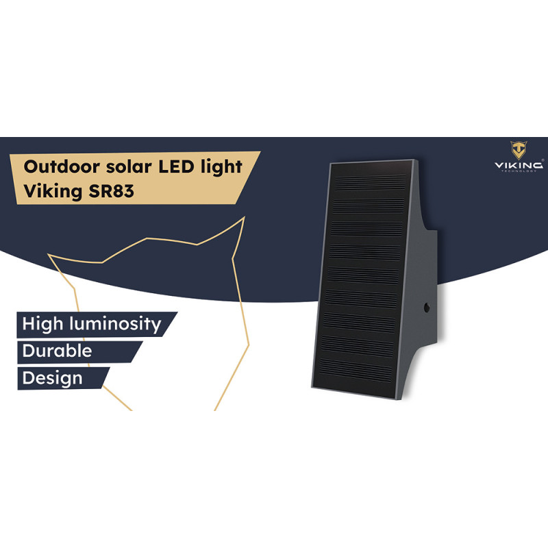 Vonkajšie solárne LED svetlo Viking SR83/700lm/solárne napájanie/4000K (denná biela)/4 režimy