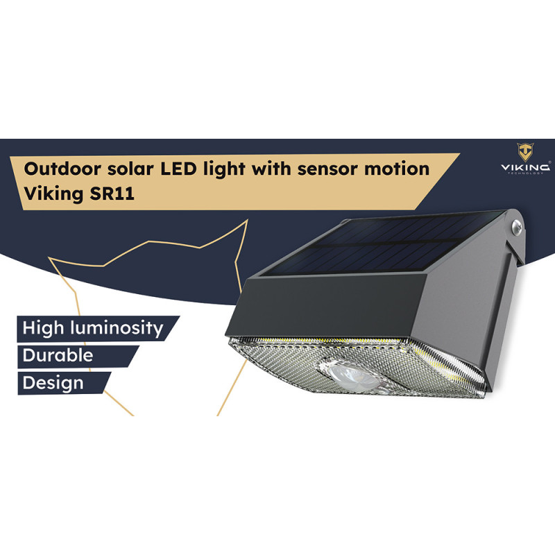 Vonkajšie solárne LED svetlo Viking SR11/1000lm /solárne napájanie /3000K + 4000K (teplá a denná biela)