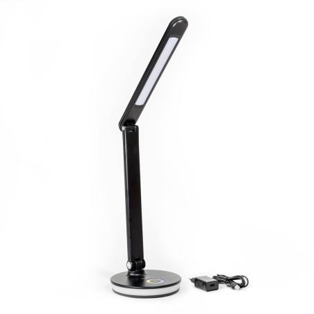Platinet stolná LED lampa 12W stmievateľná, dotykové ovládanie, USB port, čierna