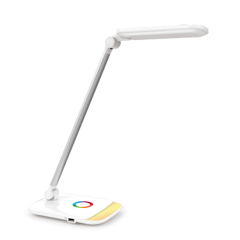 Platinet stolná LED lampa 18W stmievateľná, dotykové ovládanie, USB port, biela
