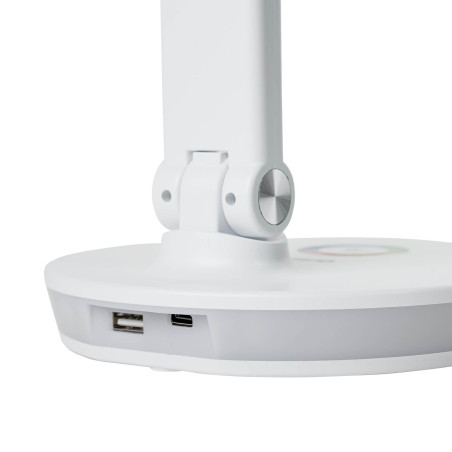 Platinet PDL400RGBW stolná LED lampa 12W stmievateľná, dotykové ovládanie, USB port, biela