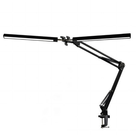 Platinet PDLD20 stolná LED lampa Flexy 20W stmievateľná s klipom, 2 ramená, čierna