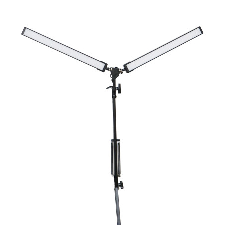 Platinet PDLD20 stolná LED lampa Flexy 20W stmievateľná s klipom, 2 ramená, čierna