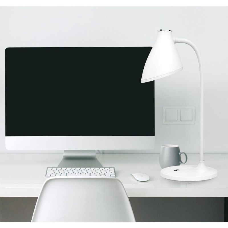 Platinet PDL6730 stolná LED lampa 5W stmievateľná, integrovaná batéria 2400mAh, biela