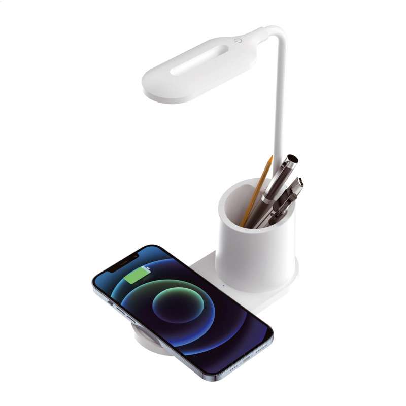 Platinet PDL1930W stolná LED lampa 3W stmievateľná, bezdrôtové nabíjanie, biela
