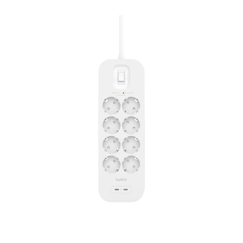 Belkin Surge strip 8 zásuviek, 2x USB-C v2