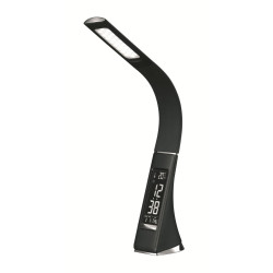 Platinet PDLU3B stolná LED lampa stmievateľná, flexibilné rameno, hodiny, čierna