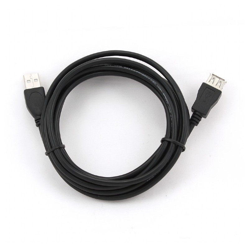 Kábel USB A-A 3m 2.0 predlžovací HQ Black