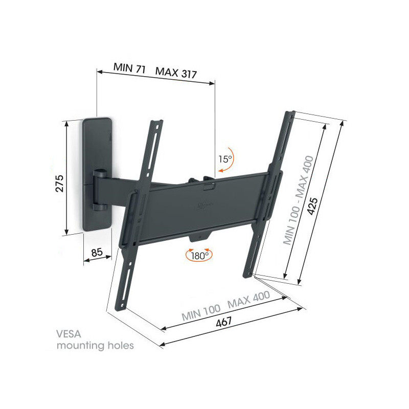 Vogel|s TVM 1423, TV rameno pre obrazovky 32-65", 25 kg
