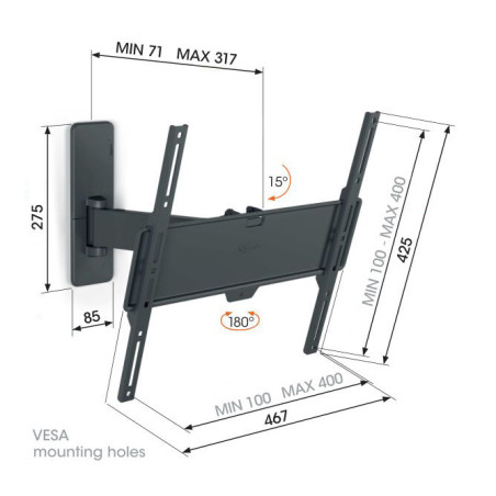 Vogel|s TVM 1423, TV rameno pre obrazovky 32-65", 25 kg