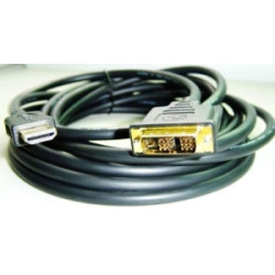 Kábel HDMI-DVI 1,8m, M/M tieň., pozlátené kontakty 1.3