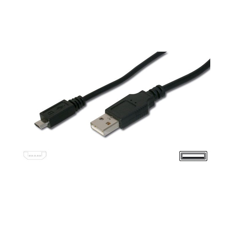 PremiumCord Kábel micro USB, A-B 2m
