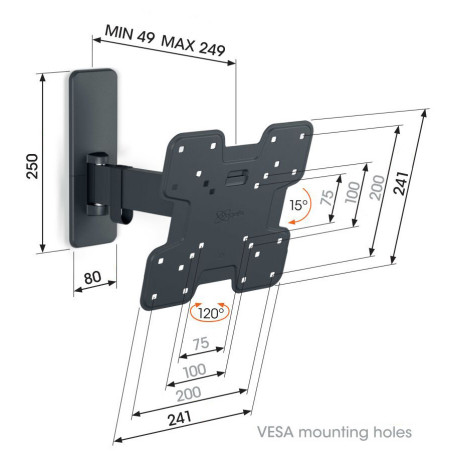 Vogel|s TVM 1223, TV rameno pre obrazovky 19-43", 15 kg