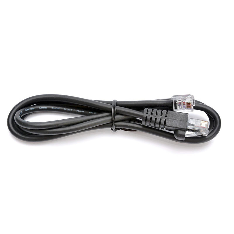 Kábel RJ12 9-12V pre pokladničnú zásuvku a tlačiareň/pokladňu, 1,1 m, čierny