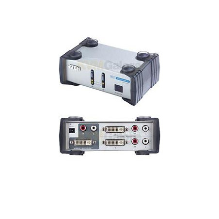 ATEN DVI prepínač 2 PC - 1 DVI monitor+2xcinch+DO