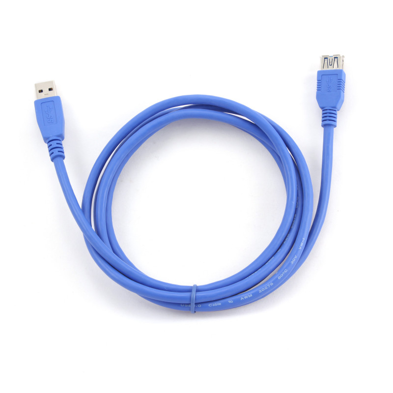 Kábel USB A-A 1,8m USB 3.0 predlžovací, modrý