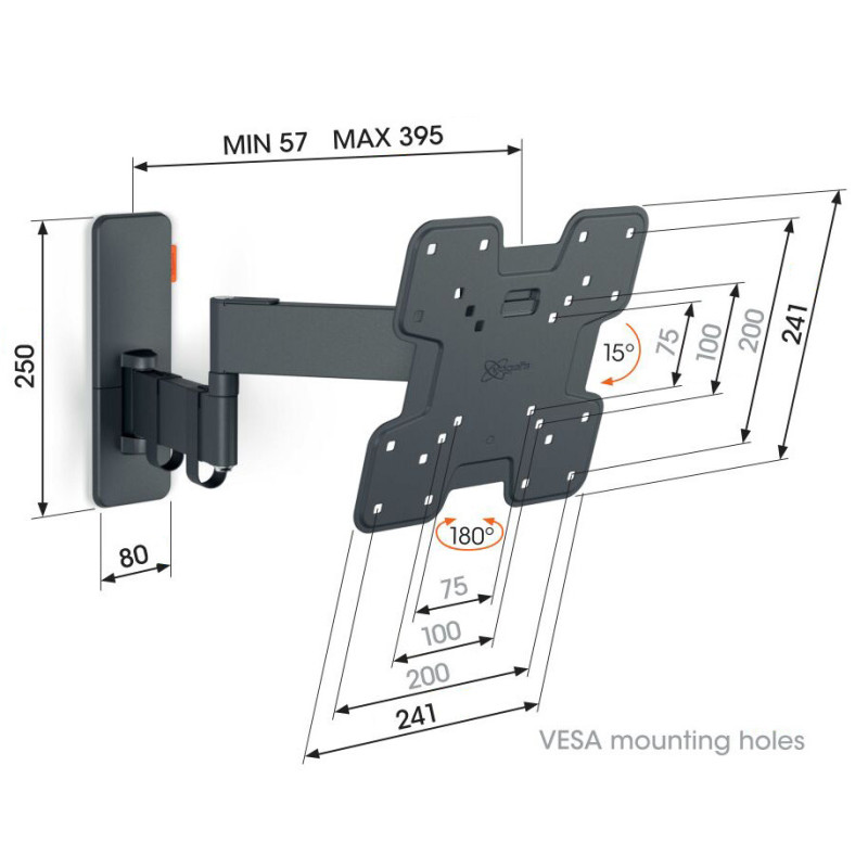 Vogel|s TVM 1243, TV rameno s 3 kĺbmi pre obrazovky 19-43", 15 kg