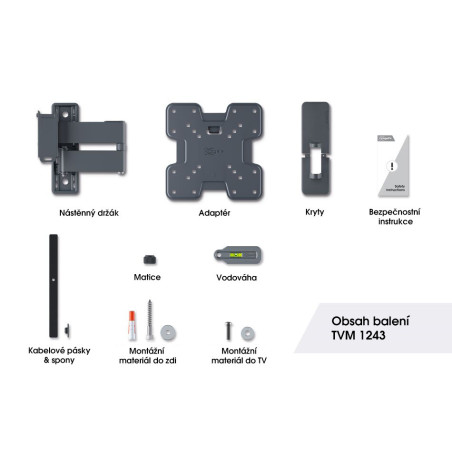 Vogel|s TVM 1243, TV rameno s 3 kĺbmi pre obrazovky 19-43", 15 kg
