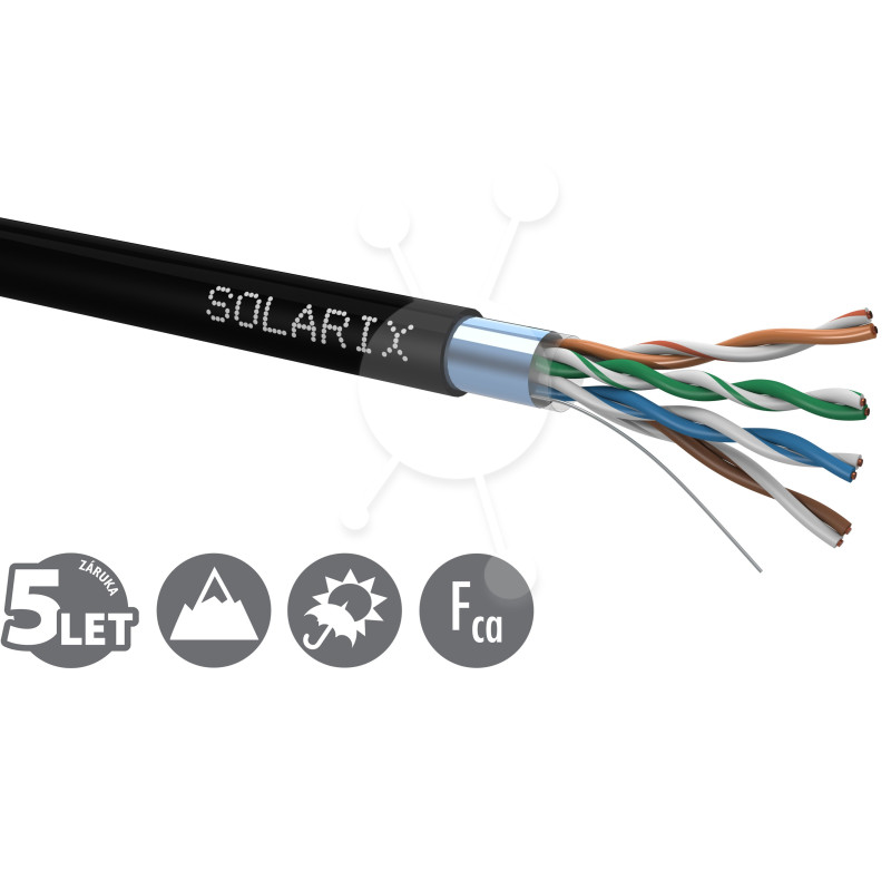 Inštalačný kábel Solarix CAT5E FTP PE Fca vonkajší 305m/box SXKD-5E-FTP-PE