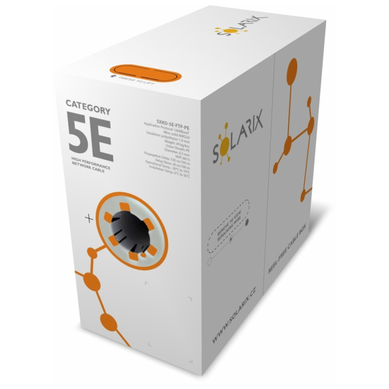 Inštalačný kábel Solarix CAT5E FTP PE Fca vonkajší 305m/box SXKD-5E-FTP-PE