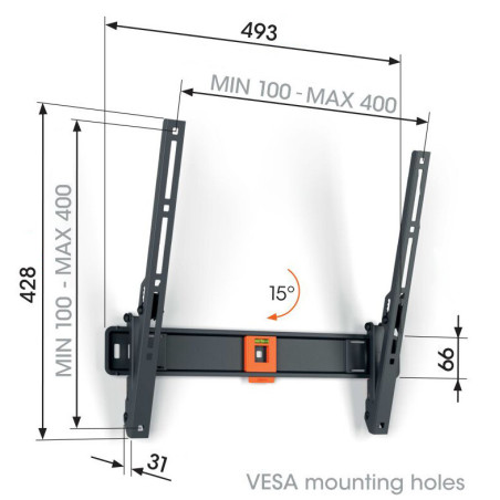 Vogel|s TVM 1413, TV držiak s náklonom pre obrazovky 32-65", 25 kg