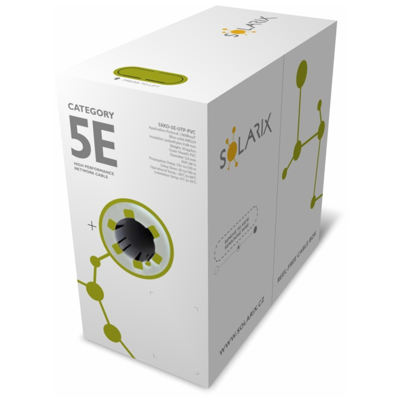 Inštalačný kábel Solarix CAT5E UTP PVC Eca 500m/box SXKD-5E-UTP-PVC