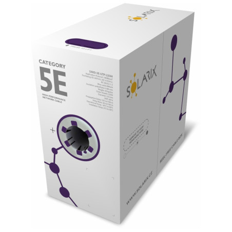 Inštalačný kábel Solarix CAT5E UTP LSOH Dca-s1,d2,a1 500m/box SXKD-5E-UTP-LSOH