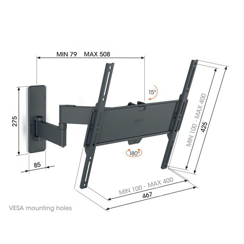 Vogel|s TVM1443, TV rameno s 3 kĺbmi pre displeje 32-65", 25 kg