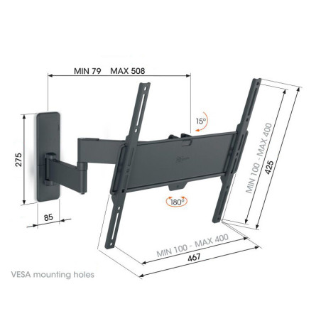Vogel|s TVM1443, TV rameno s 3 kĺbmi pre displeje 32-65", 25 kg