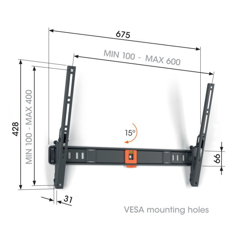 Vogel|s TVM 1613, TV držiak s náklonom pre obrazovky 40-77", 35 kg