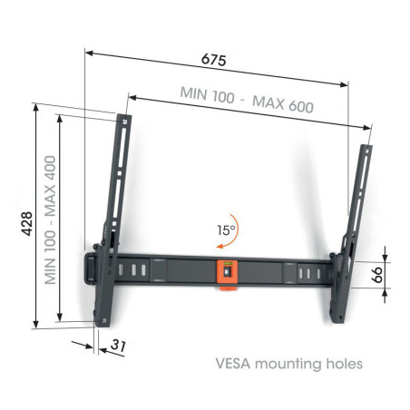 Vogel|s TVM 1613, TV držiak s náklonom pre obrazovky 40-77", 35 kg
