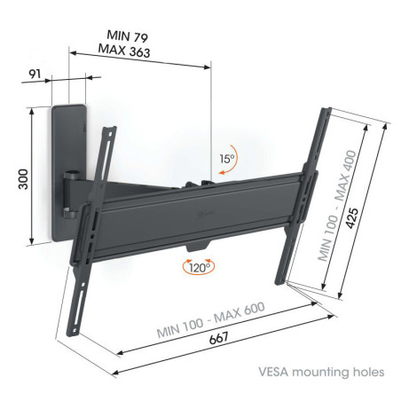 Vogel|s TVM 1623, TV rameno pre obrazovky 40-77", 35 kg