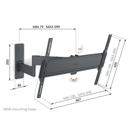 Vogel|s TVM 1643, TV rameno s 3 kĺbmi pre 40-77", 35 kg