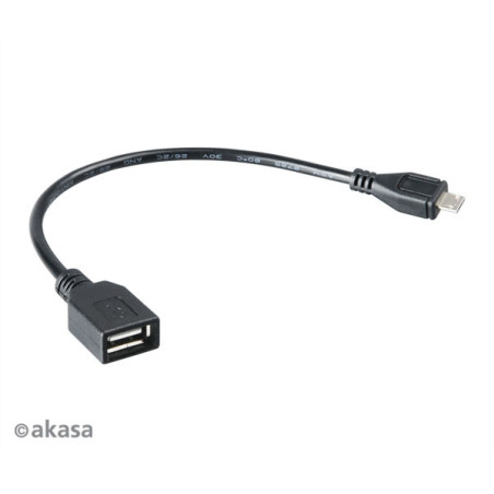AKASA - USB kábel OTG - mikro USB na USB - 15 cm